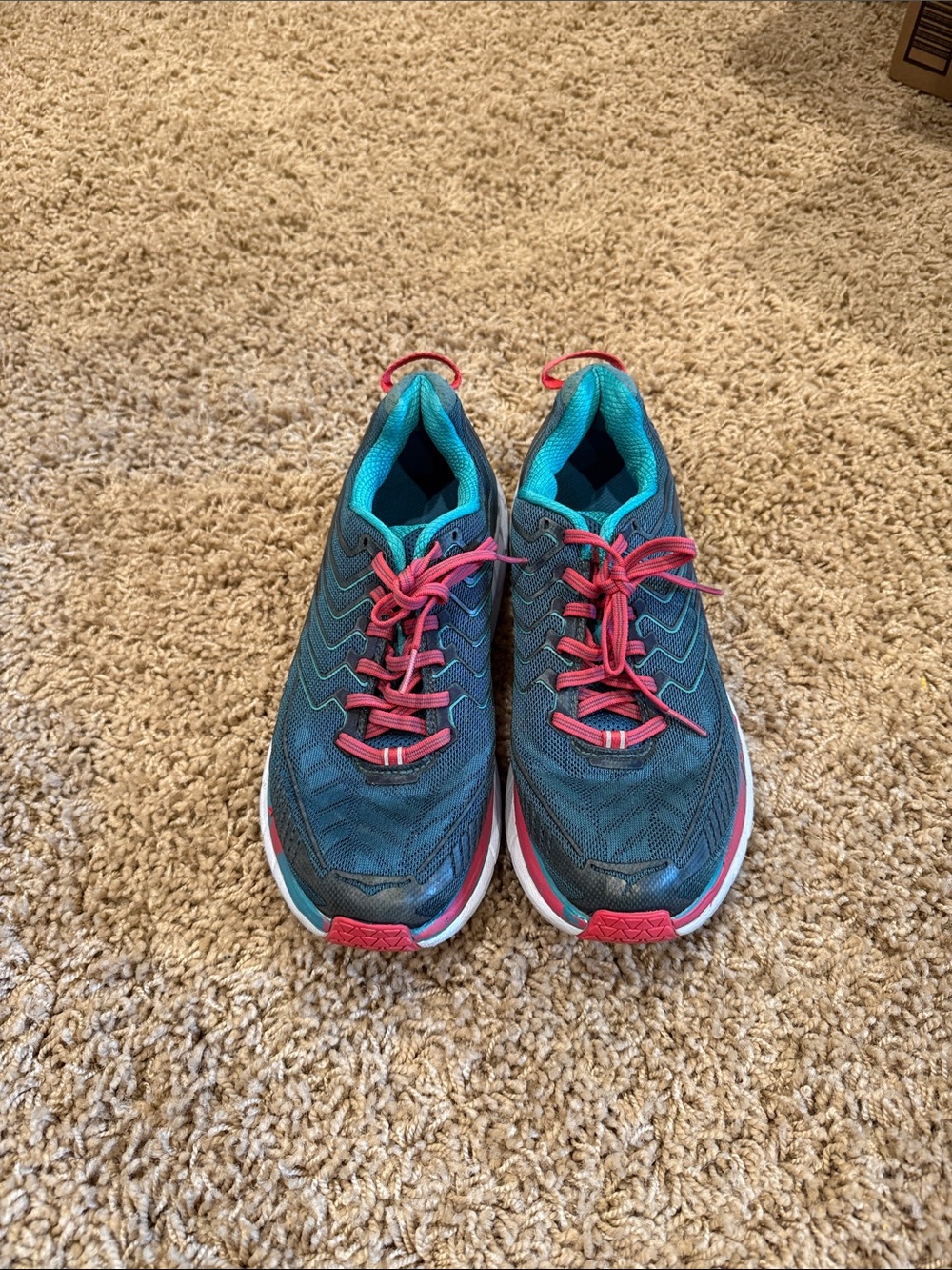 Hoka One One Teal and Pink Women's Running Shoes